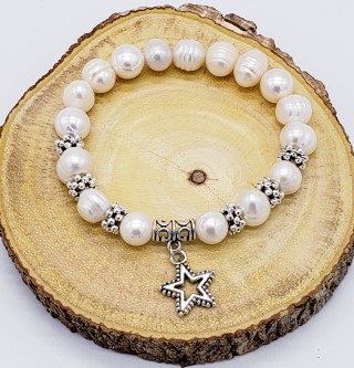 Star Charm Pearl Bracelet (BA-800029)