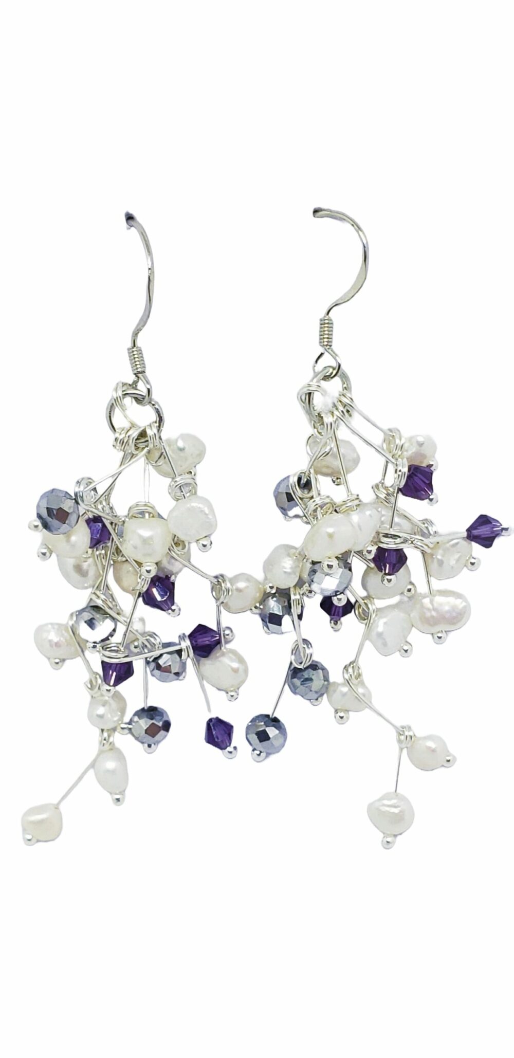 Galaxy Hook Earrings (ERM-800005) Amethyst Stones