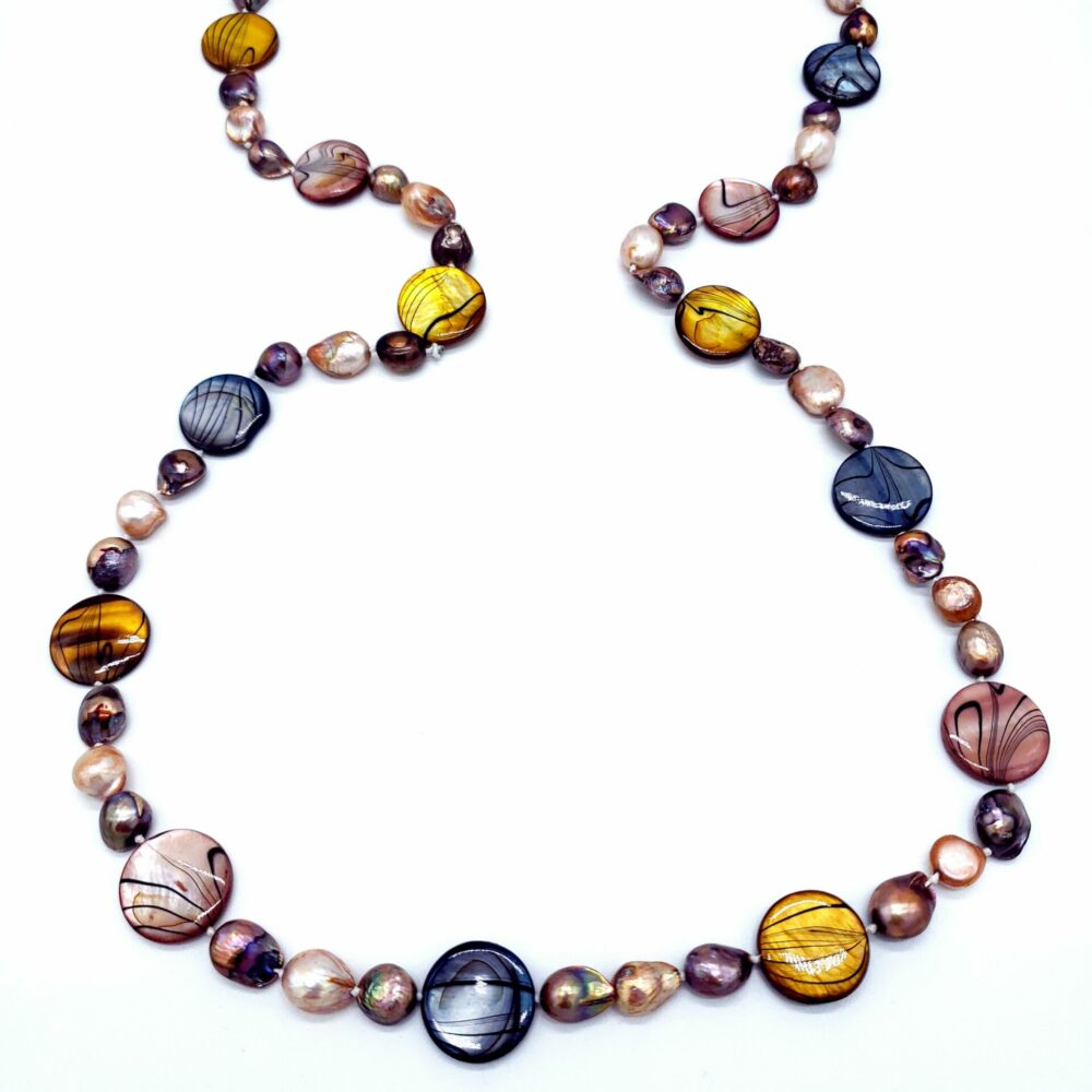 Hand-painted Multi Color Long Necklace (PN-190308)