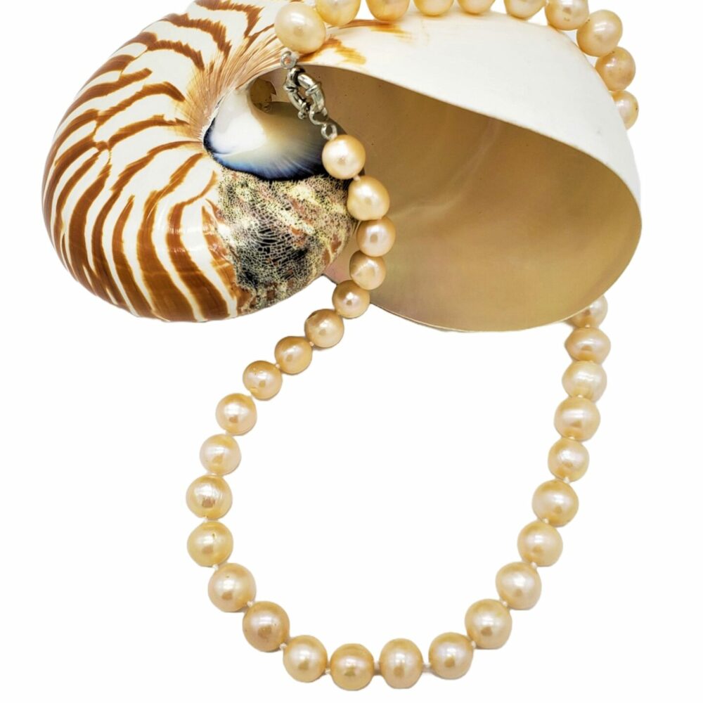 Classic Champagne Pearl Necklace - PN-800067