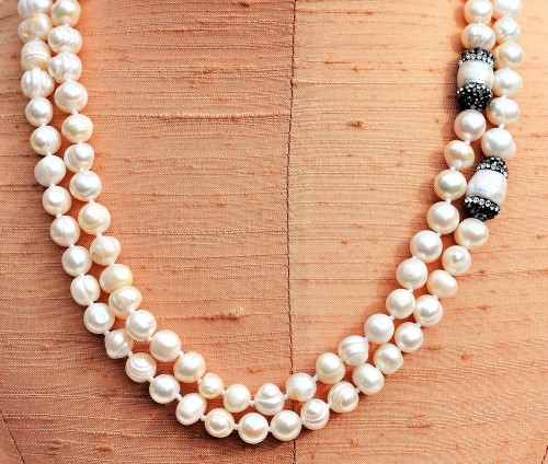 Double Strands with Swarovski Pearl Necklace (PN-906024)