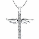 Angel Wing Cross Sterling Silver Necklace (SP-903318)