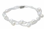 6-7mm Culture White Pearl Bracelet with Magnetic Clasp (BA-903512)