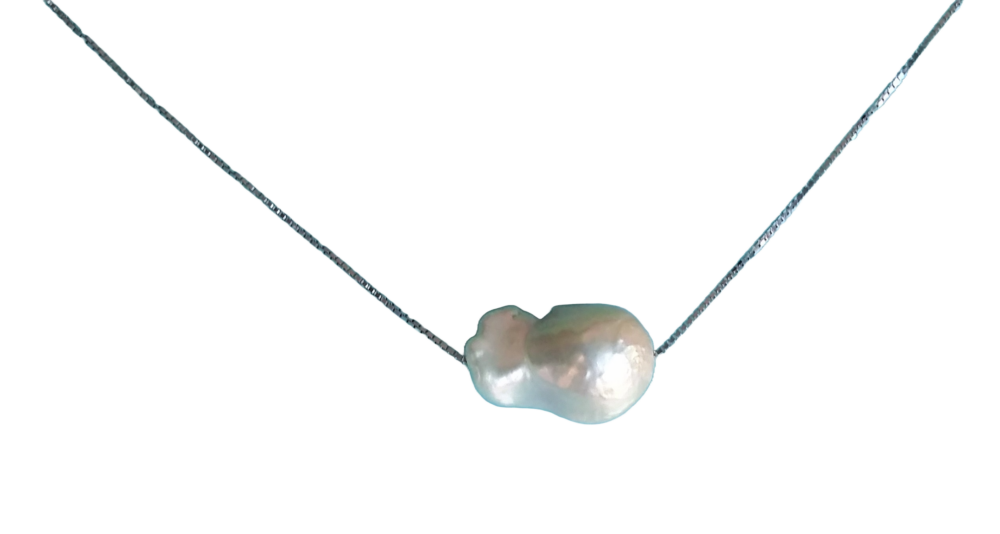 925 sterling silver with freshwater cultured baroque pearl